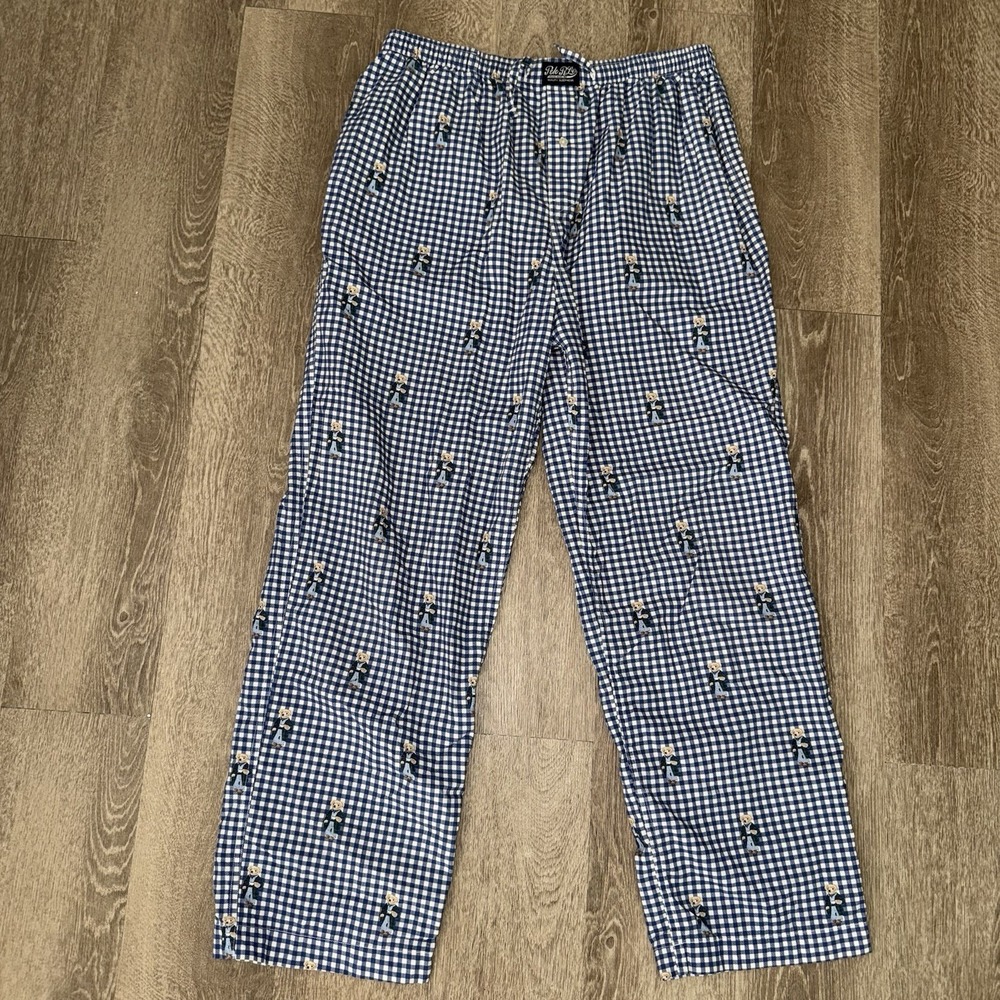Polo Ralph Lauren Woven Cotton Sleep Pants Gingham Bears Men's L Pajamas - Picture 2 of 6